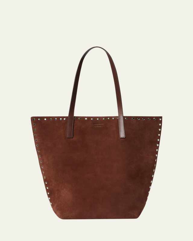 Walked Studded Suede Tote Bag